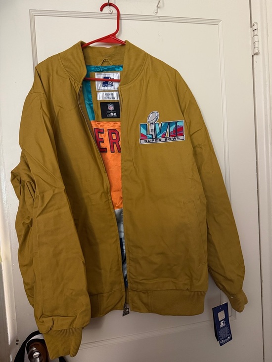 STARTER Other - NWT Official Super Bowl LVII Mustard Bomber Jacket SIZE XL
